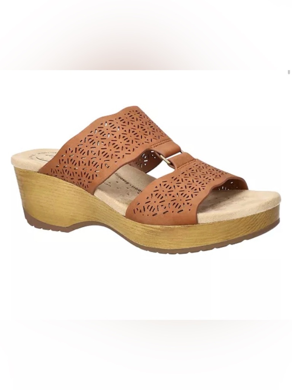 New easy street Tan Laser-cut sandal Sz 8.5 wide